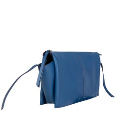 CELINE aqua blue TRI-FOLD Clutch on Chain Supple Natural Calfskin leather