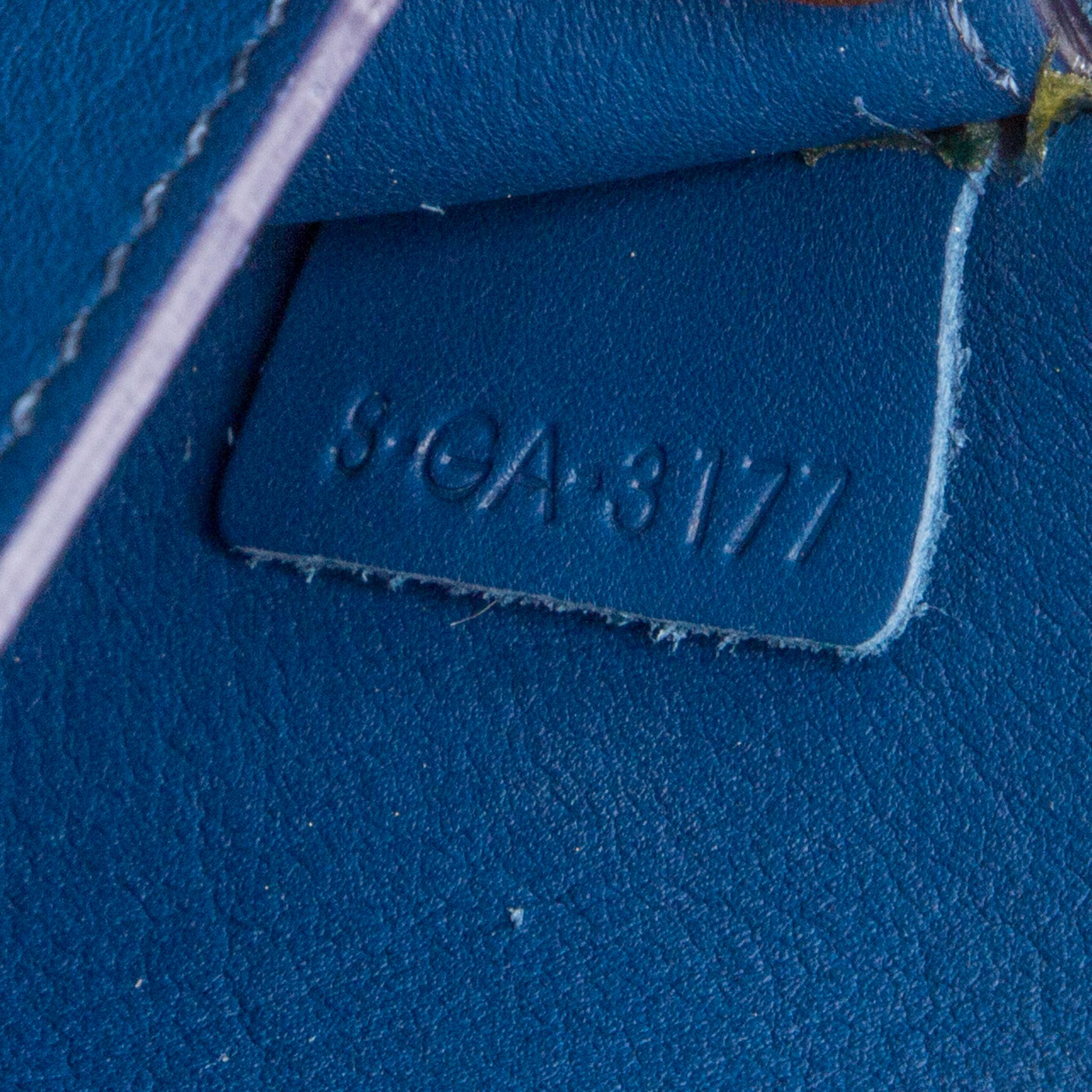 Blue CELINE aqua blue TRI-FOLD Clutch on Chain Supple Natural Calfskin leather