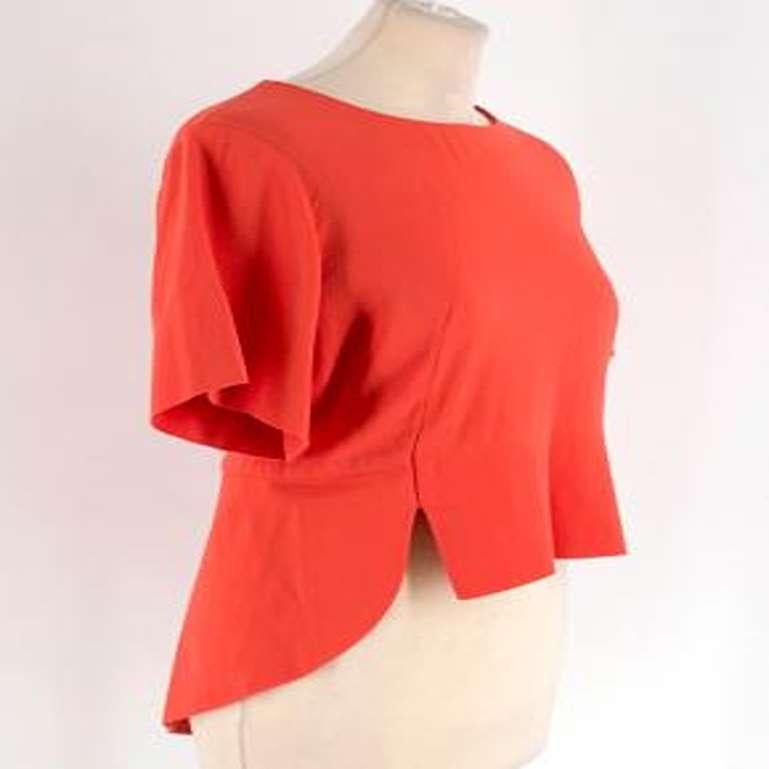 Celine Asymmetric Structured Silk-Blend Pleated Top For Sale 6