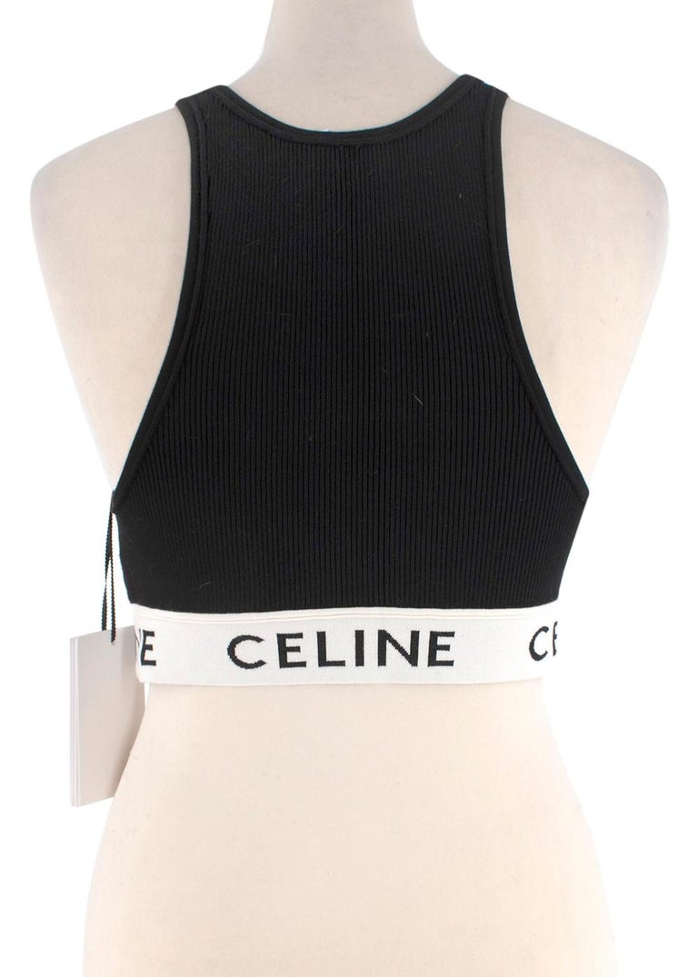 Celine Athletic Cotton Knit Black Sports Bra - Size M Sold Out - Us size 8  For Sale at 1stDibs