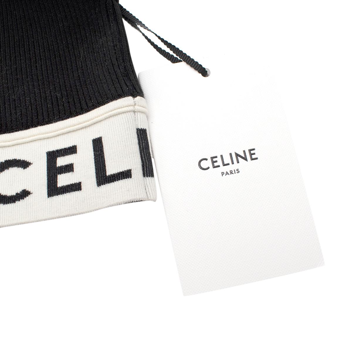 Celine Black Sports Bra In Athletic Knit

Fitted ribbed knit
Crew Neck
Black & Cream Colourway
CELINE logo band
Brand new with tags

Material: 
77% cotton, 21% nylon, 2% elastane

Made in Italy 

Length: 35cm
Chest: 33.5cm