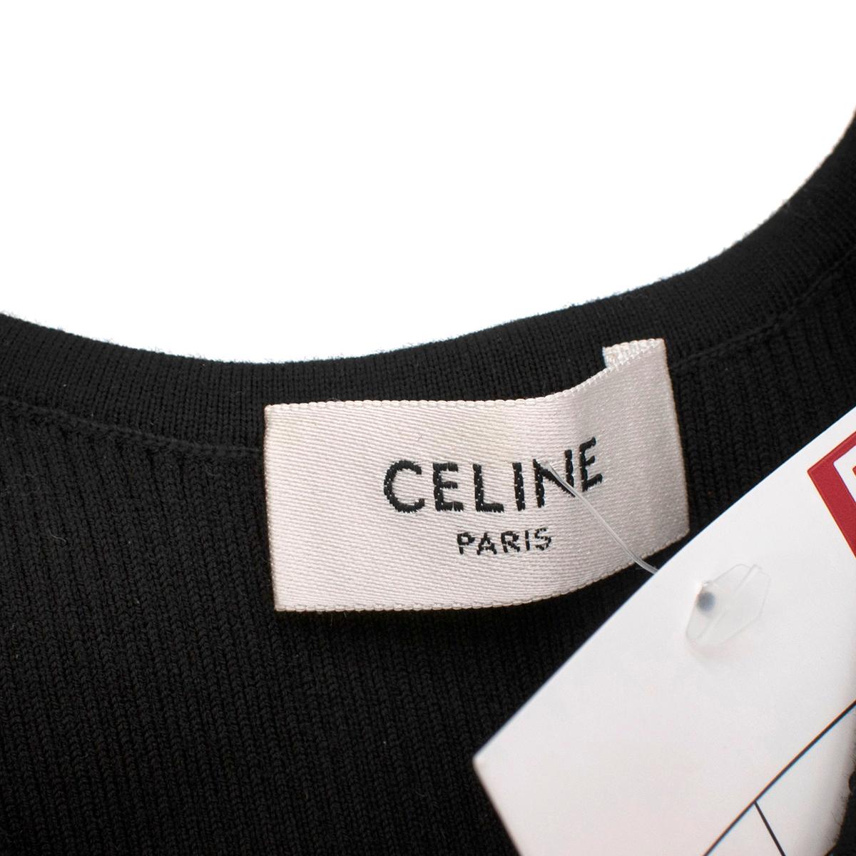 Celine Athletic Cotton Knit Black Sports Bra - Size M Sold Out - Us size 8 In New Condition For Sale In London, GB