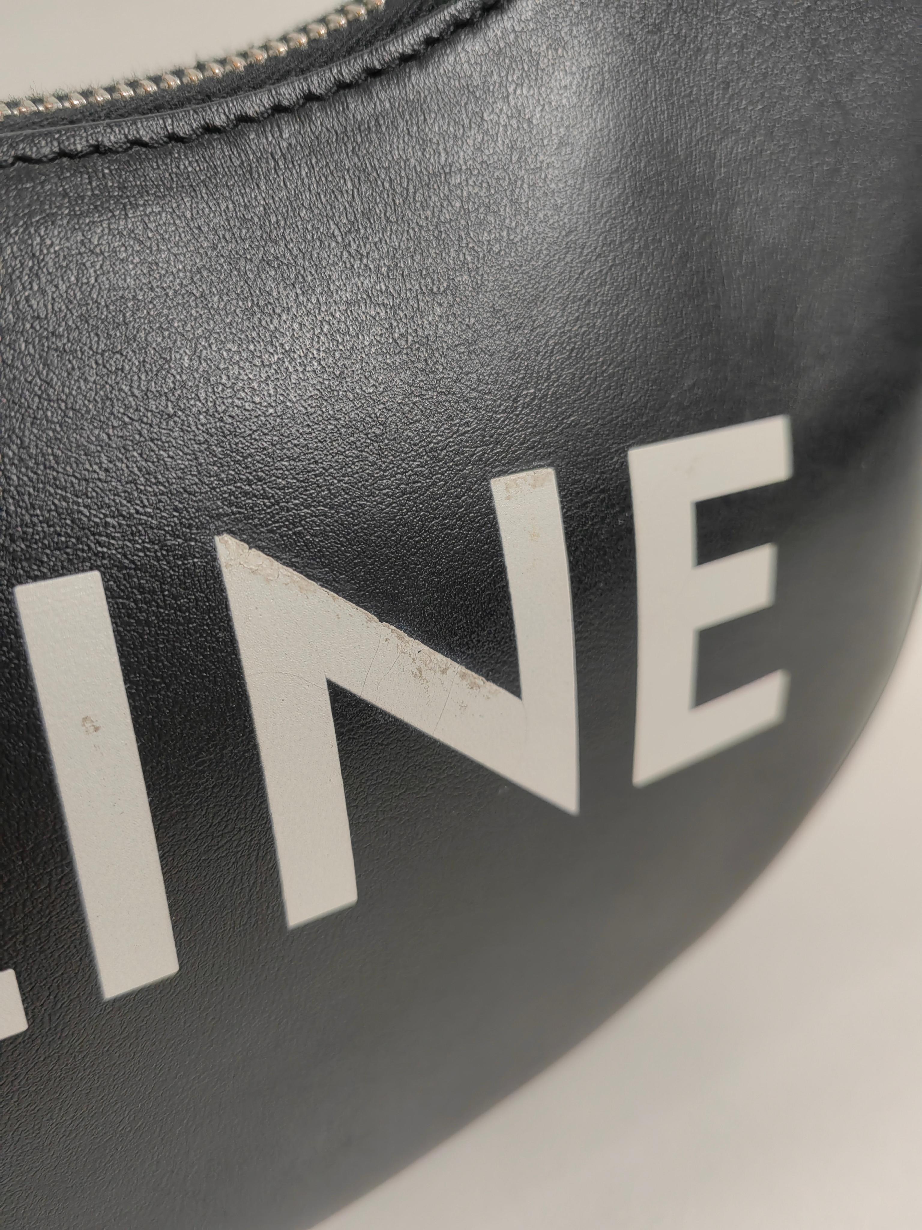 Celine Ava Alphabet Logo Unisex Bag in Black Leather For Sale 2