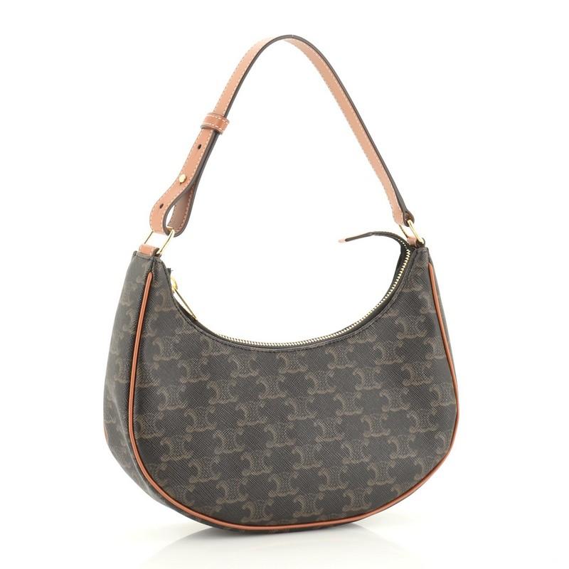 Celine Ava Tasche Triomphe beschichtetes Segeltuch (Schwarz)
