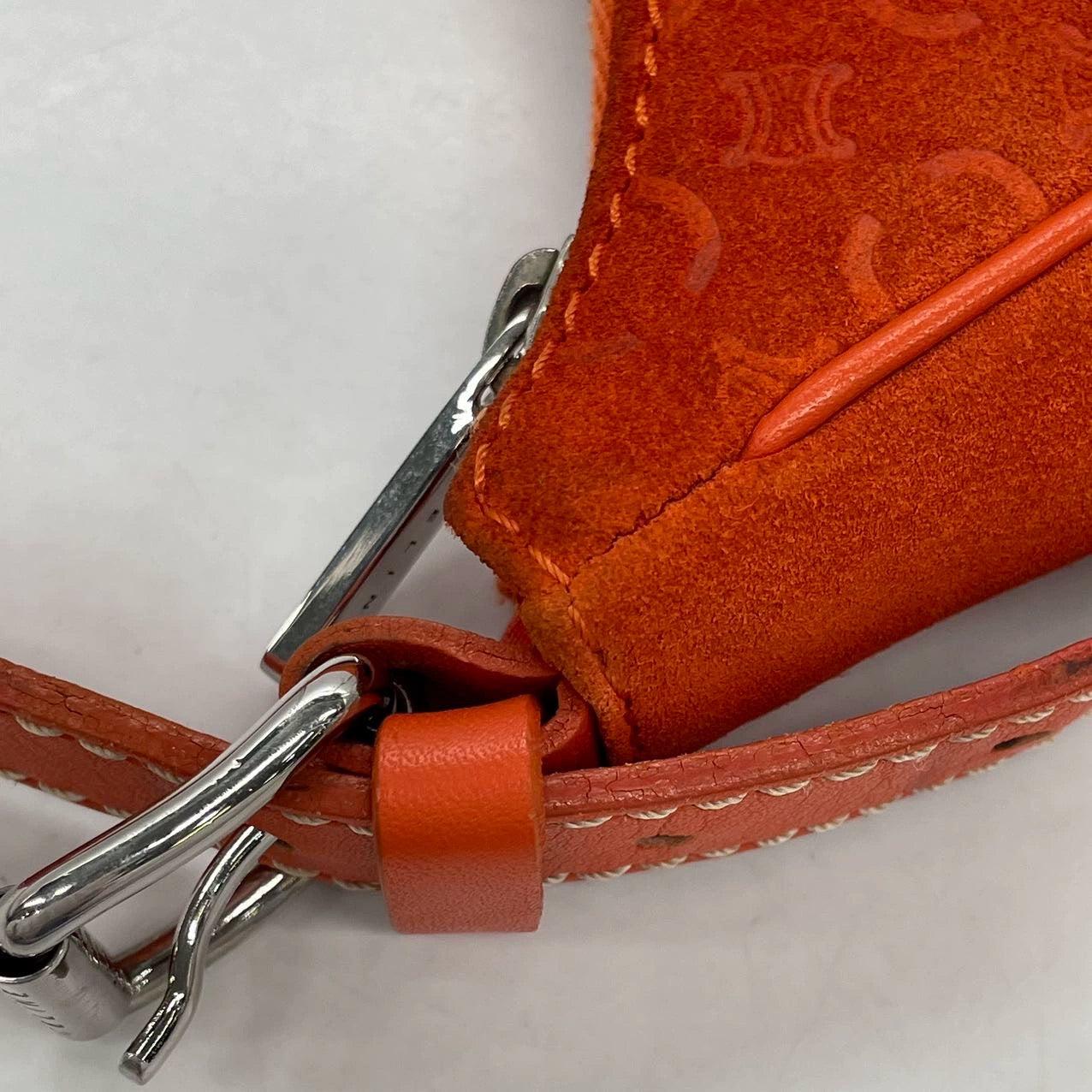 Celine Ava Hobo Naranja Ante Piel Bolso Vintage en venta 6
