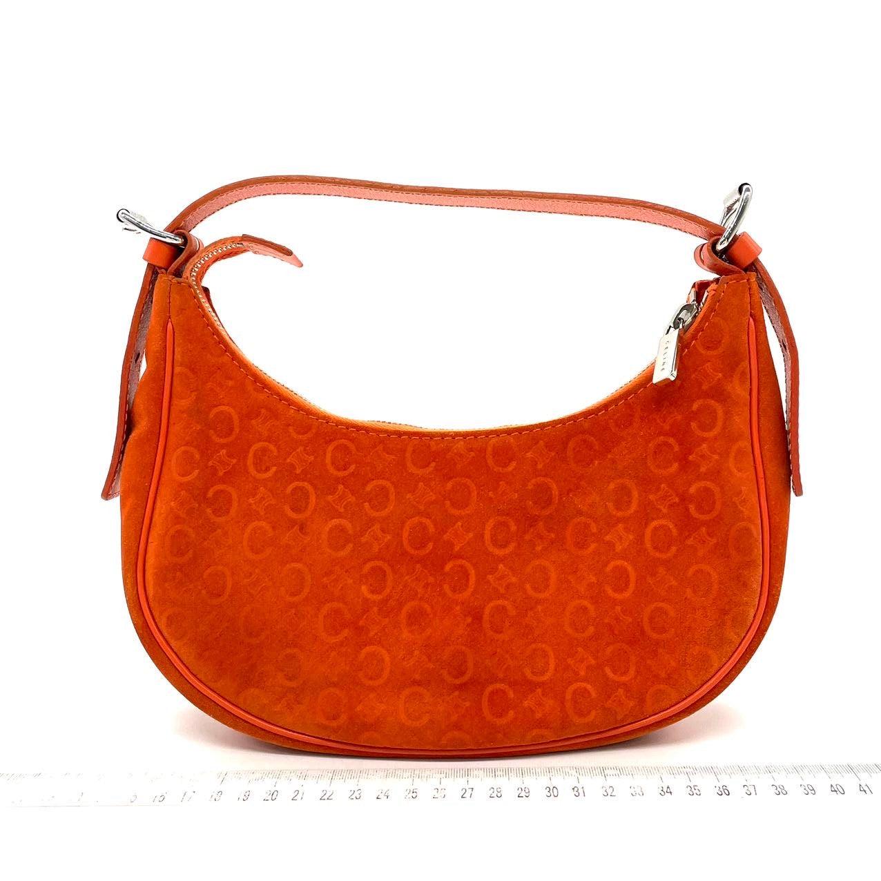 Celine Ava Hobo Naranja Ante Piel Bolso Vintage Rojo en venta