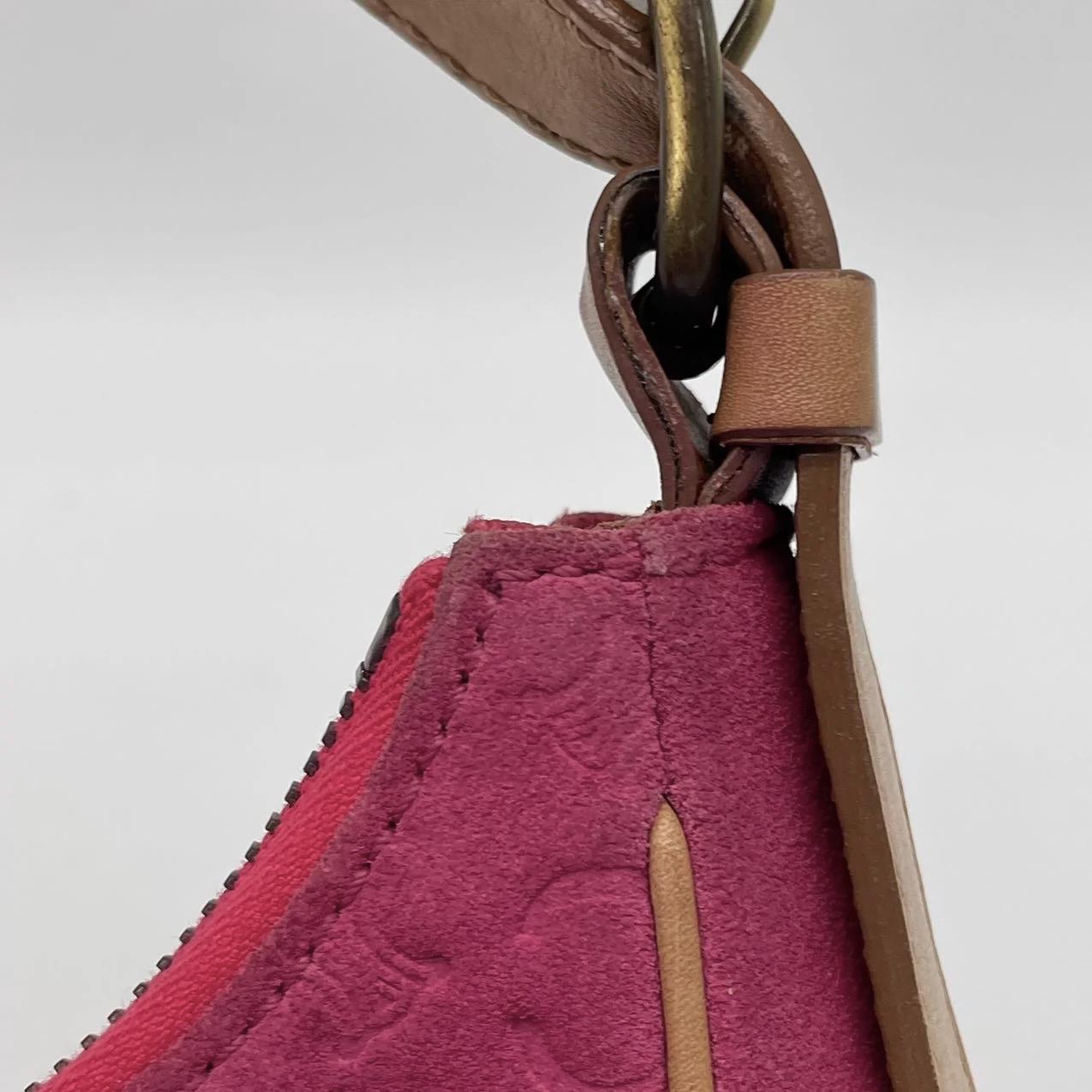 Celine Ava Hobo Pink Fuschia Suede Leather Vintage Shoulder Bag For Sale 6
