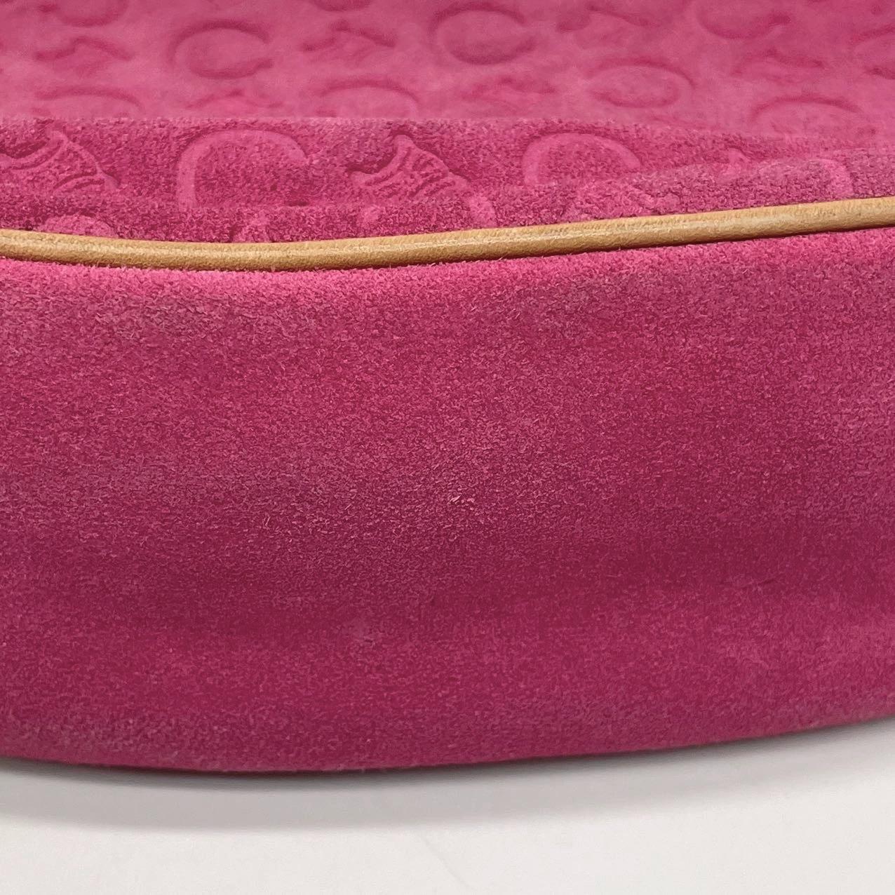 Celine Ava Hobo Pink Fuschia Suede Leather Vintage Shoulder Bag For Sale 11