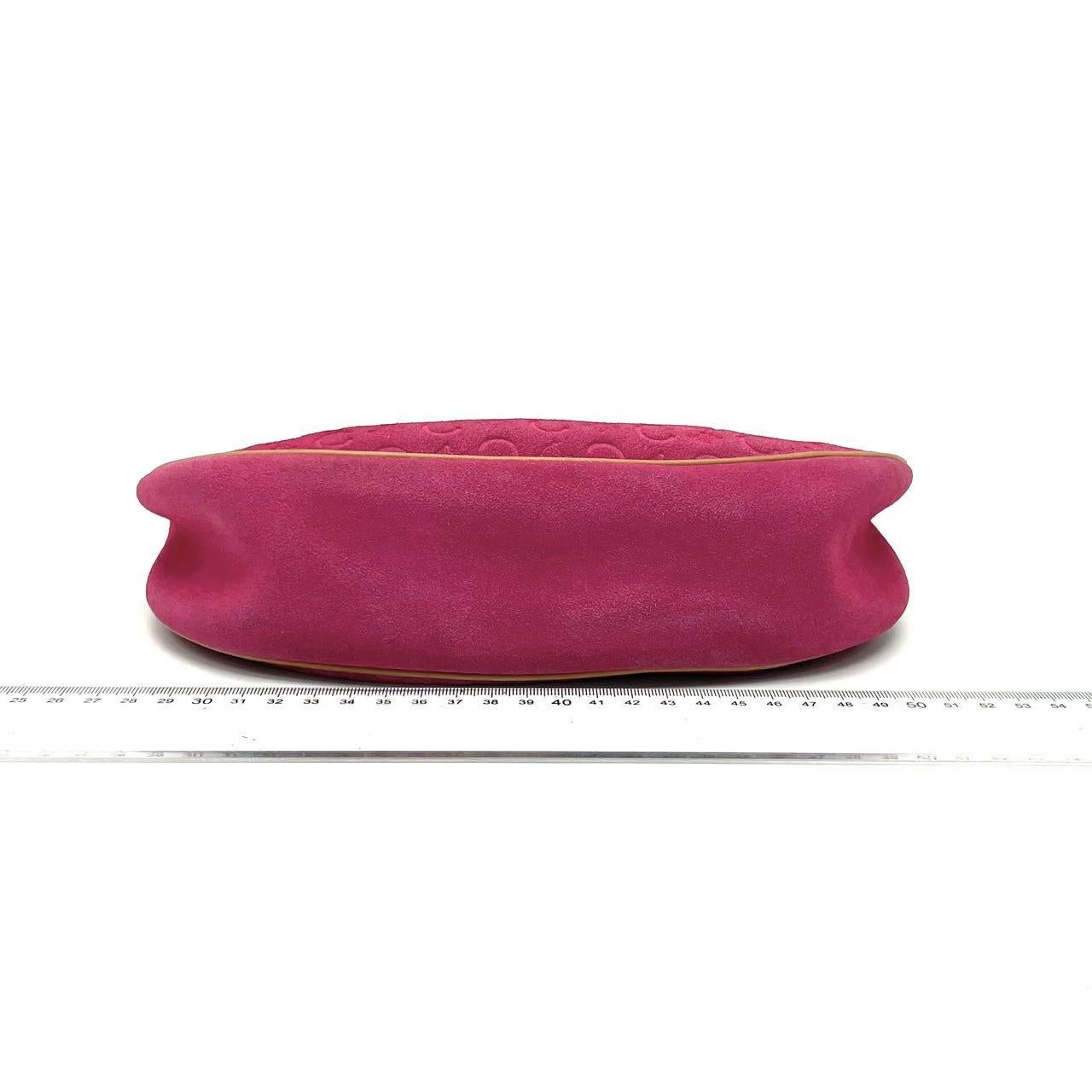 Women's Celine Ava Hobo Pink Fuschia Suede Leather Vintage Shoulder Bag For Sale