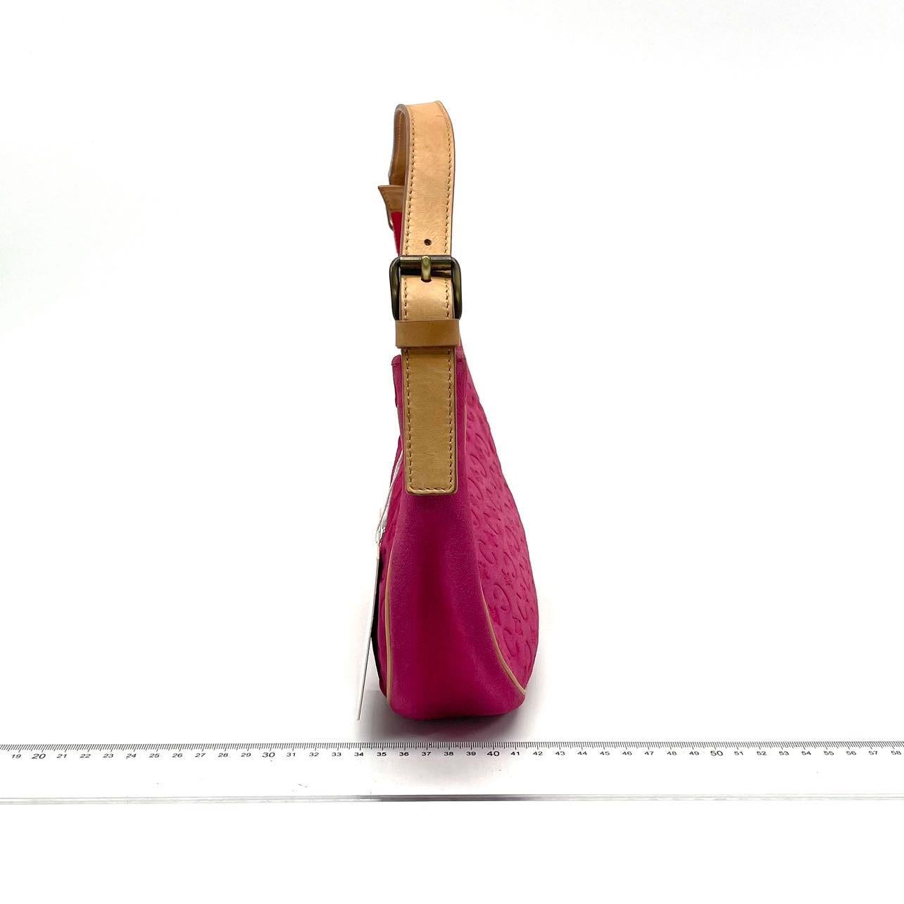 Celine Ava Hobo Pink Fuschia Suede Leather Vintage Shoulder Bag For Sale 1