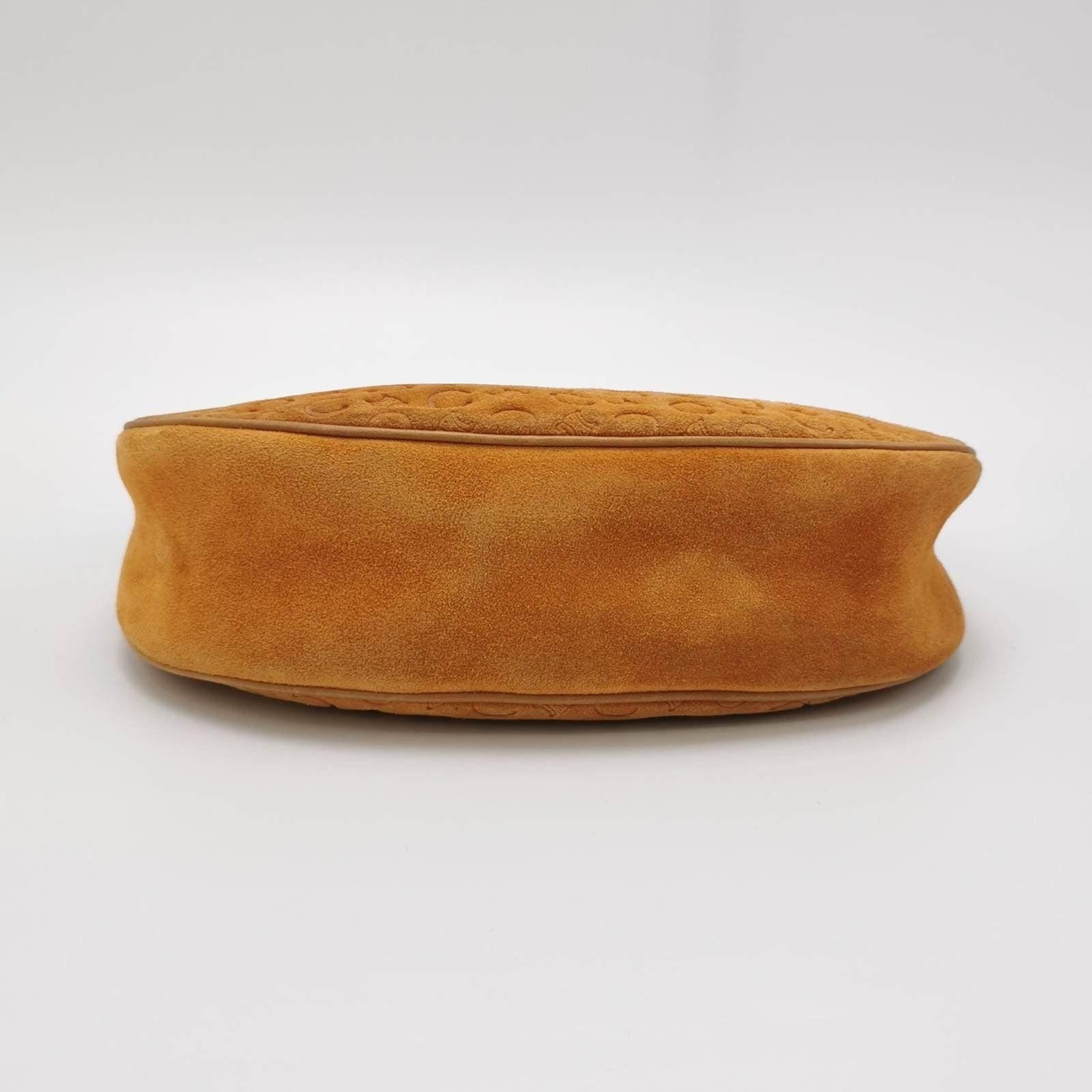 Celine Ava Hobo Pumpkin Caramel Brown Suede Leather Vintage Shoulder Bag 1