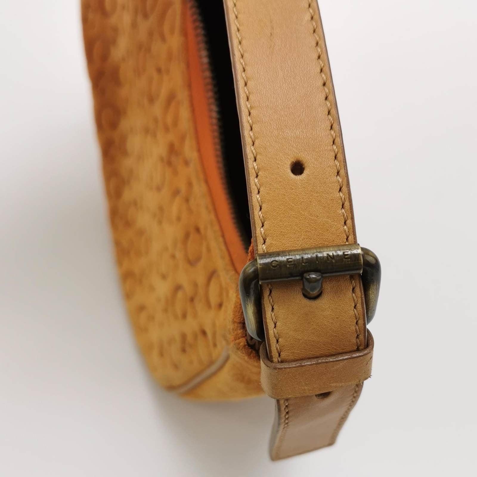 Celine Ava Hobo Pumpkin Caramel Brown Suede Leather Vintage Shoulder Bag 2