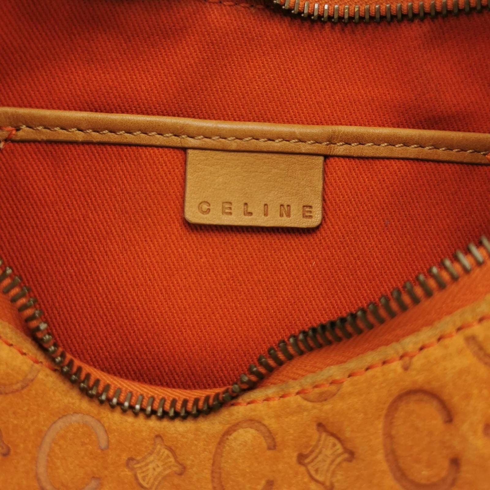 Celine Ava Hobo Pumpkin Caramel Brown Suede Leather Vintage Shoulder Bag 3