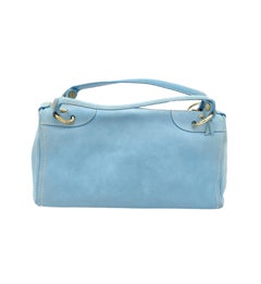 Celine baby blue suede bowling bag