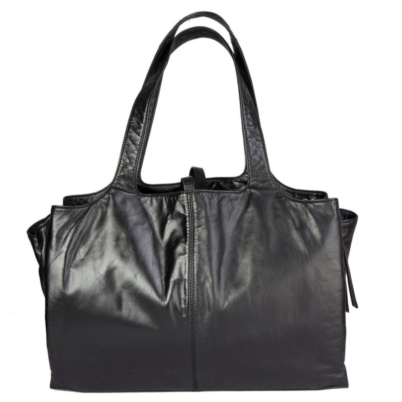 Black CELINE back leather TRI-FOLD Shoulder Bag