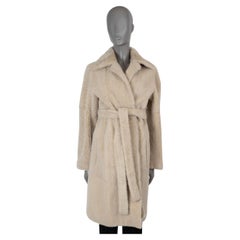 Celine beige 2018 BELTED SHEARLING Cappotto Giacca 36 XS
