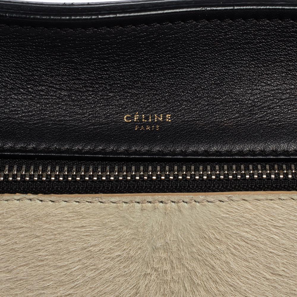 Céline Beige/Black Calfhair and Leather Small Edge Bag 4