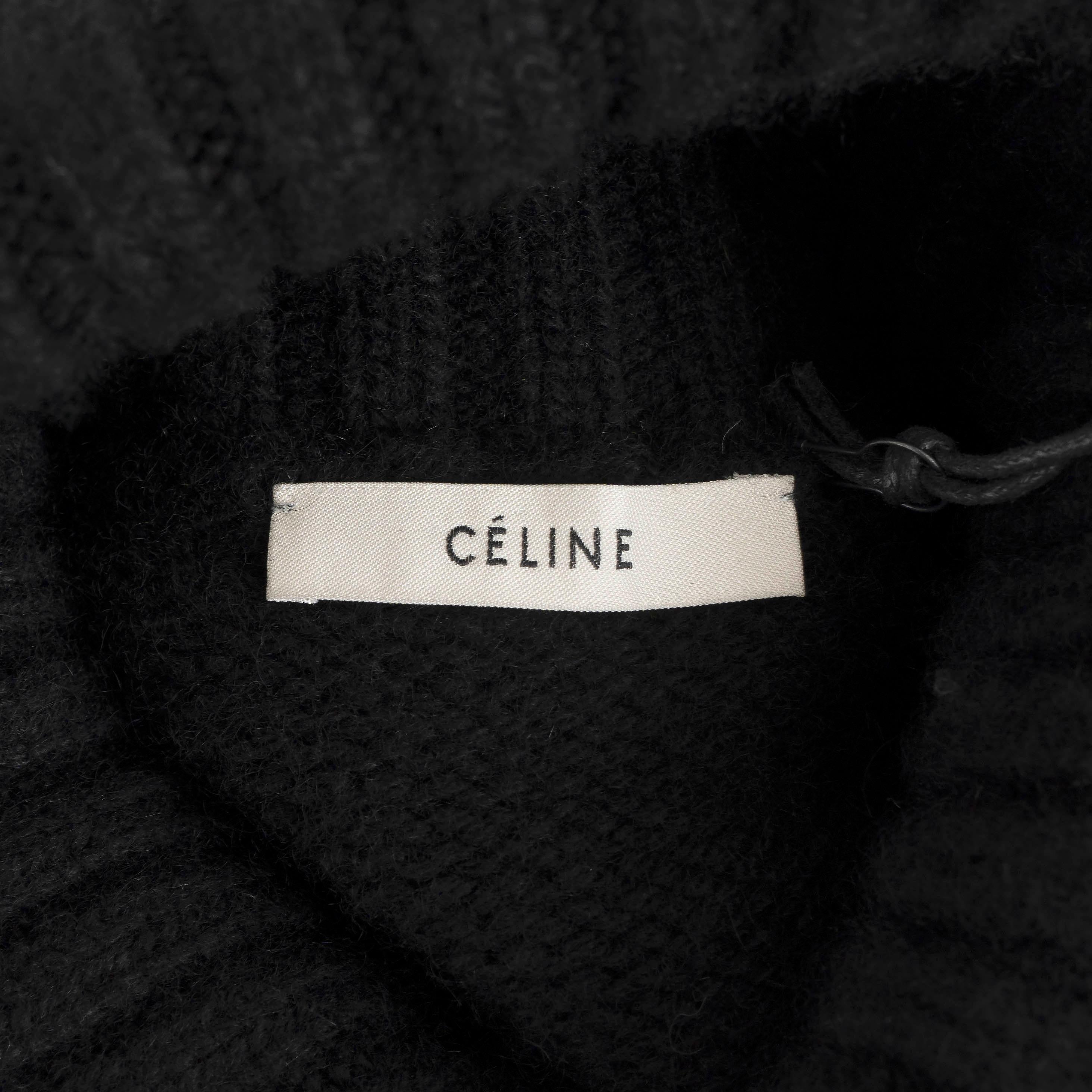 CELINE beige black cashmere OVERSIZED COLORBLOCK TURTLENCK Sweater S For Sale 1