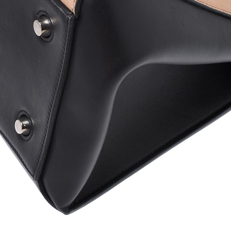 Celine Beige/Black Leather Medium Edge Bag 4