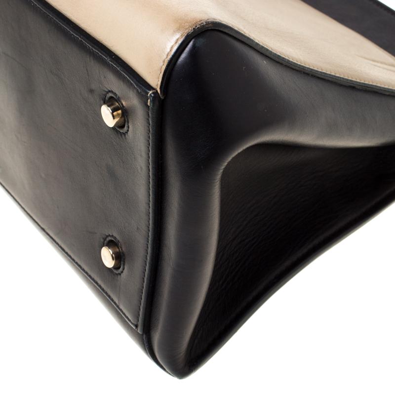 Celine Beige/Black Leather Medium Edge Bag 3