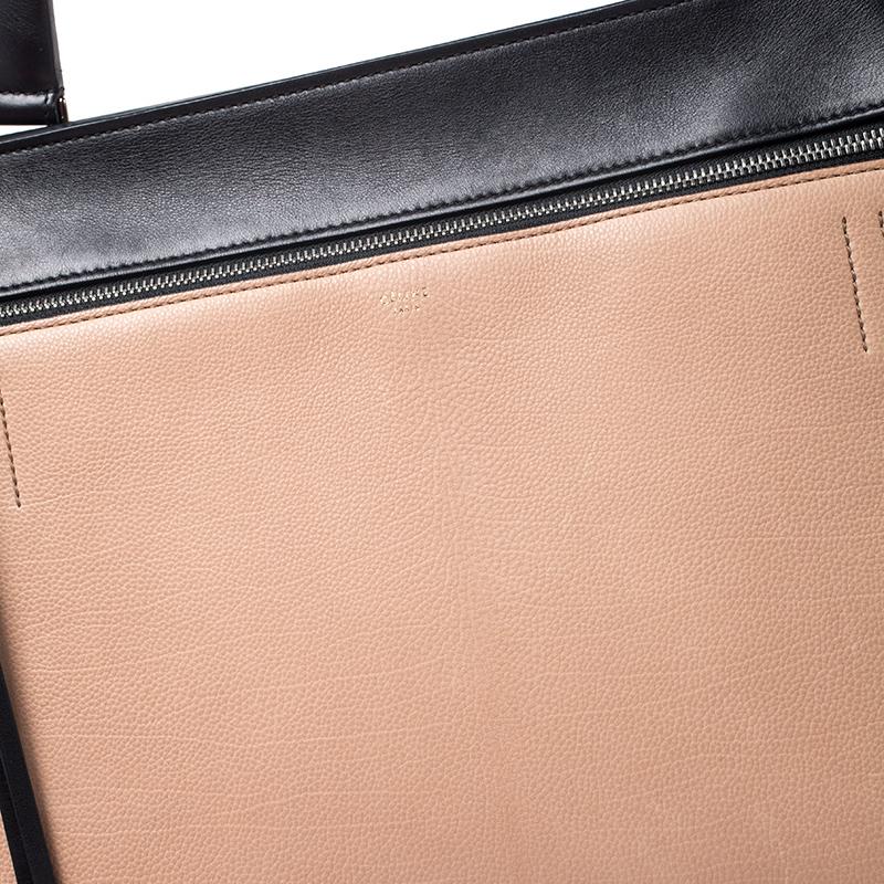 Celine Beige/Black Leather Medium Edge Bag 2