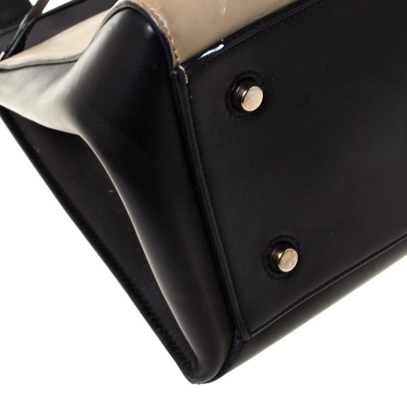 Celine Beige/Black Leather Medium Edge Bag 4