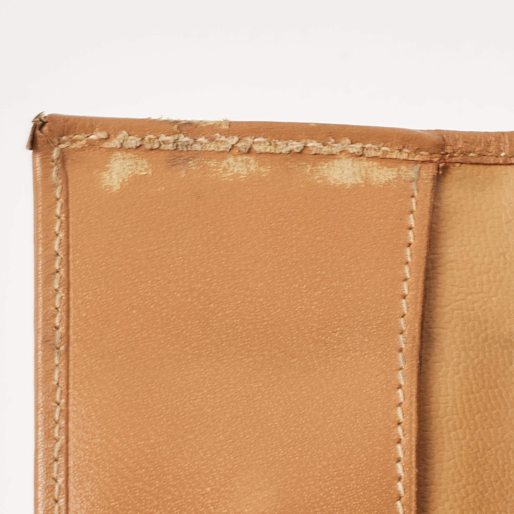 Celine Beige/Brown Macadam Coated Canvas and Leather Keyring Case In Fair Condition For Sale In Dubai, Al Qouz 2