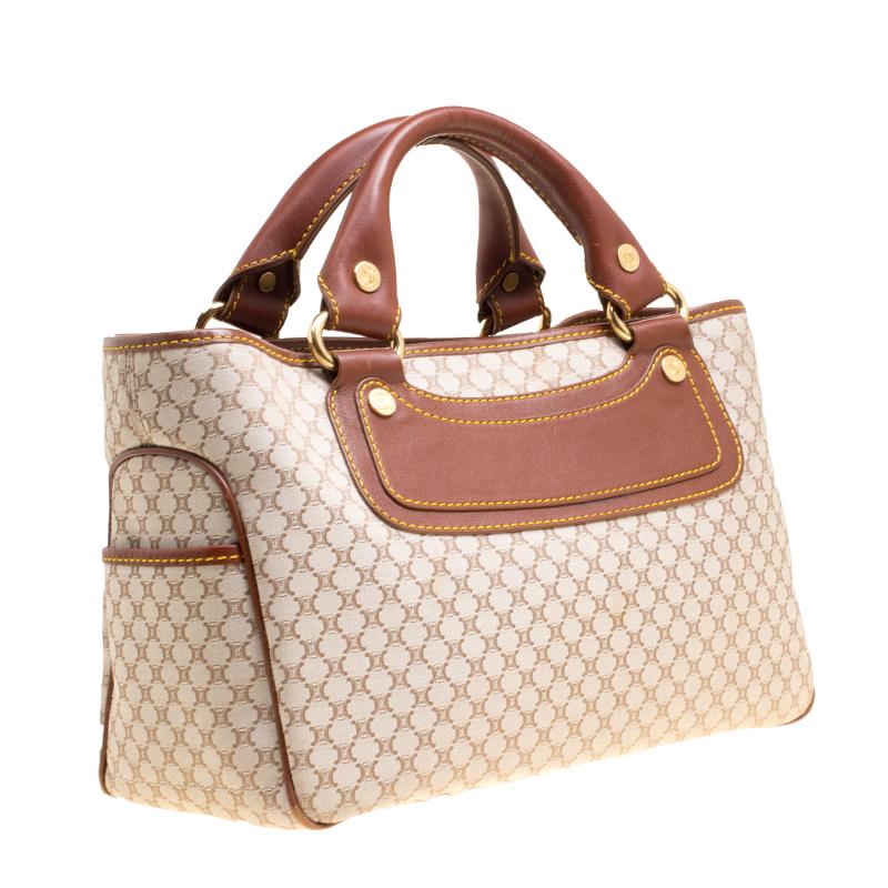 Celine Beige/Brown Macadam Monogram Canvas and Leather Tote 7