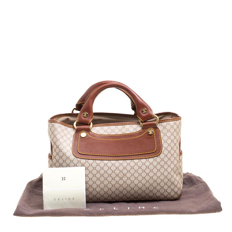 Celine Beige/Brown Macadam Monogram Canvas and Leather Tote 2