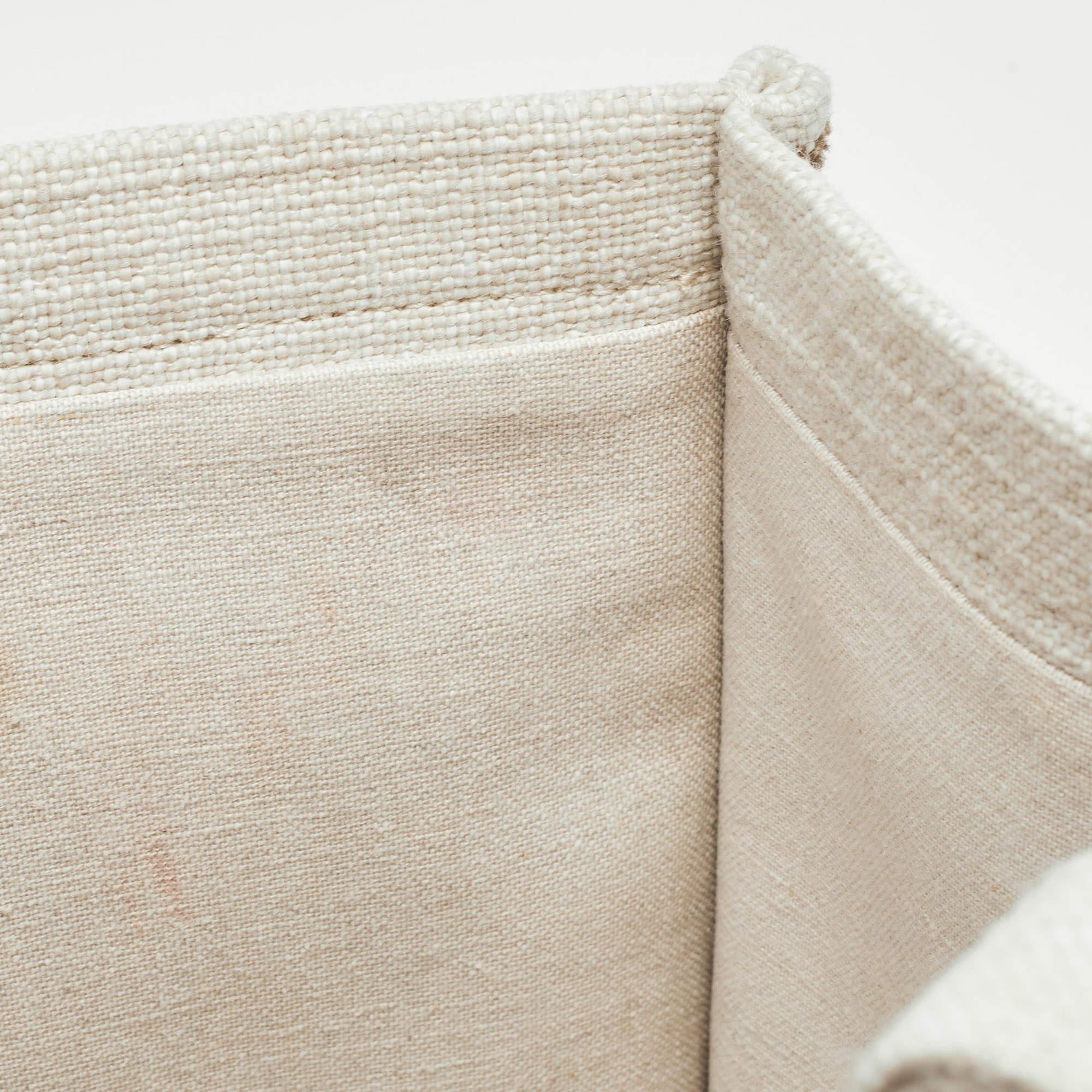 Celine Beige/Brown Striped Jacquard Cabas Thais Tote 12