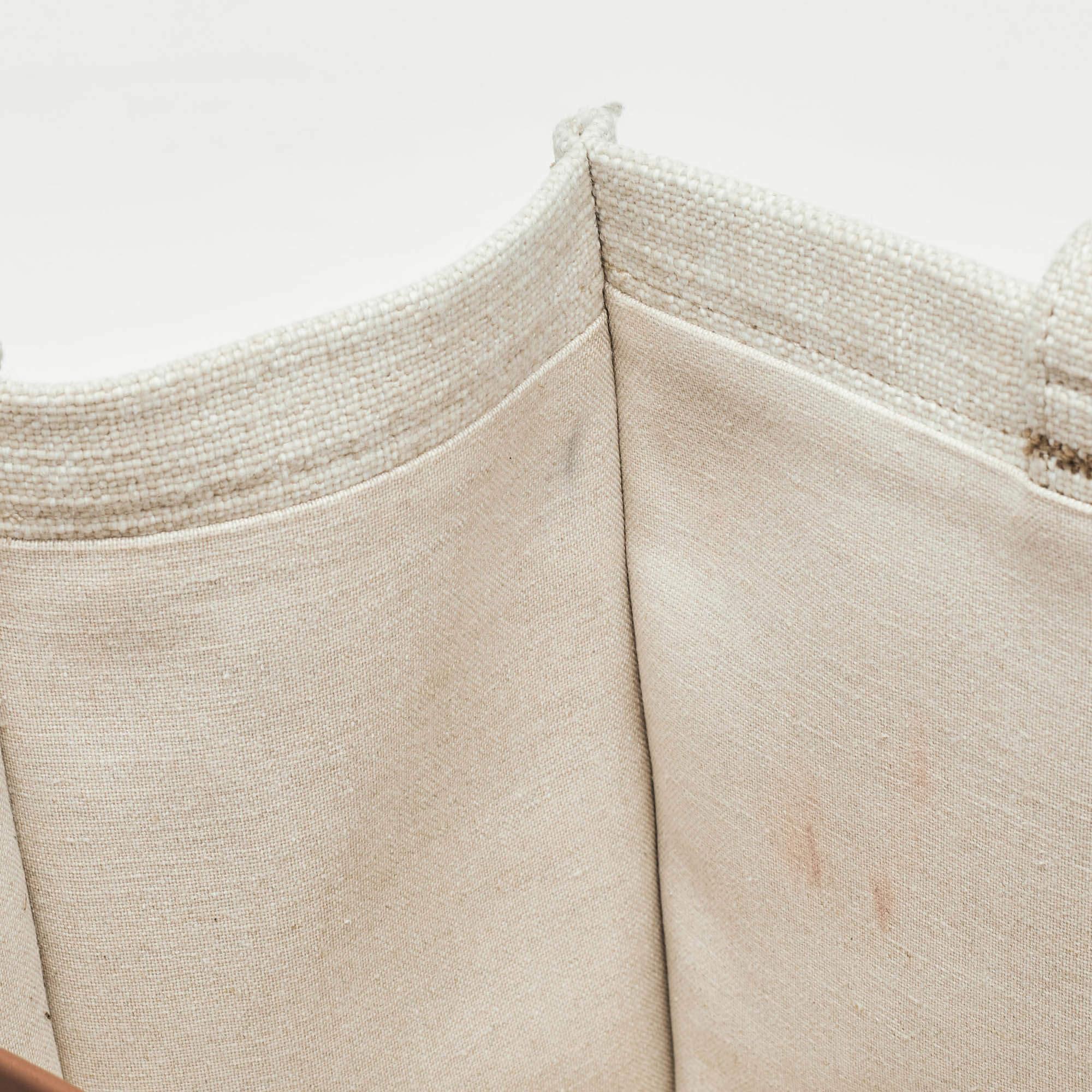 Celine Beige/Brown Striped Jacquard Cabas Thais Tote 13