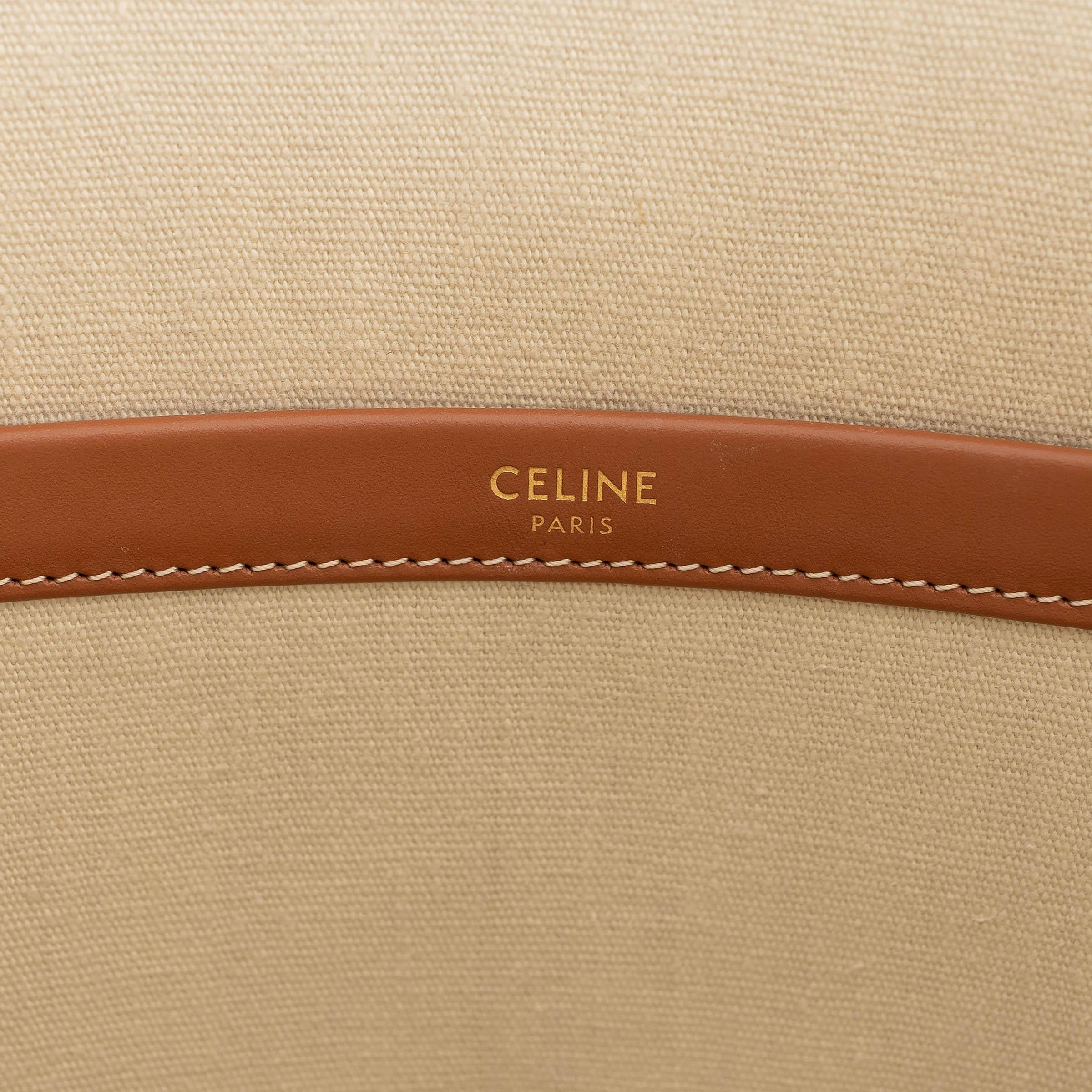 CELINE beige & braun Triomphe Canvas LARGE CABAS THAIS SHOPPING Tote Bag im Angebot 2