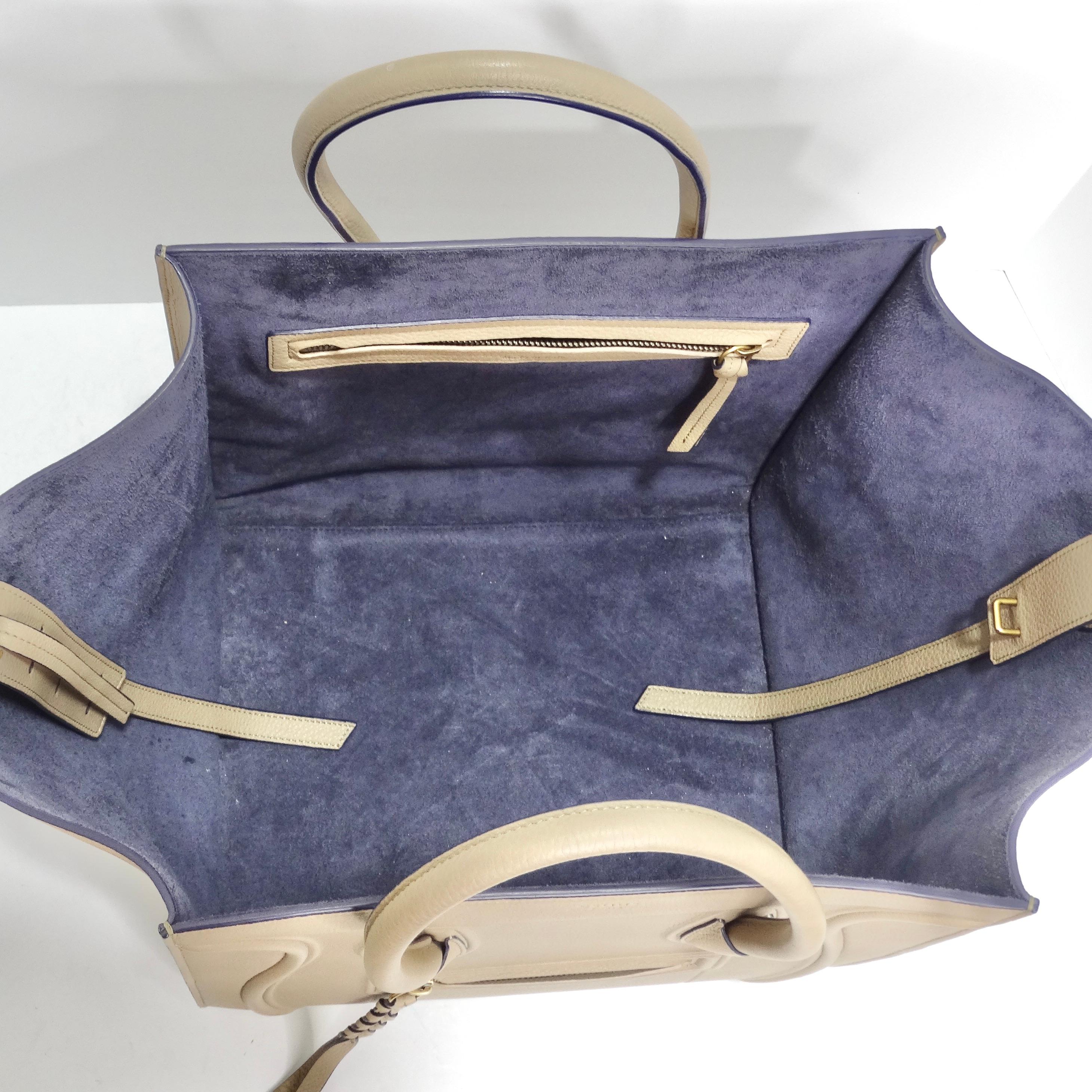 Celine Beige Calfskin Leather Medium Phantom Luggage Tote Bag For Sale 6