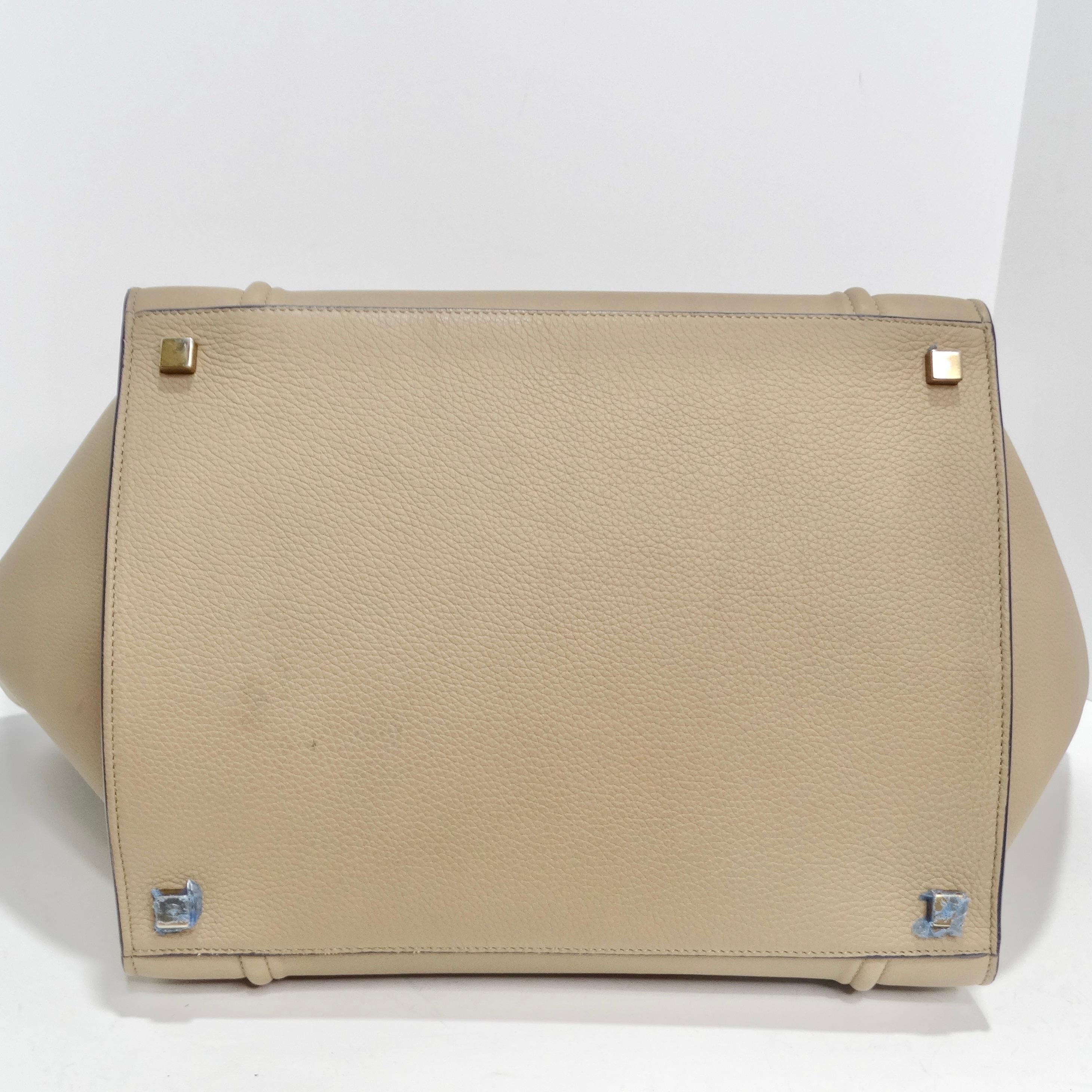 Celine Beige Calfskin Leather Medium Phantom Luggage Tote Bag For Sale 3