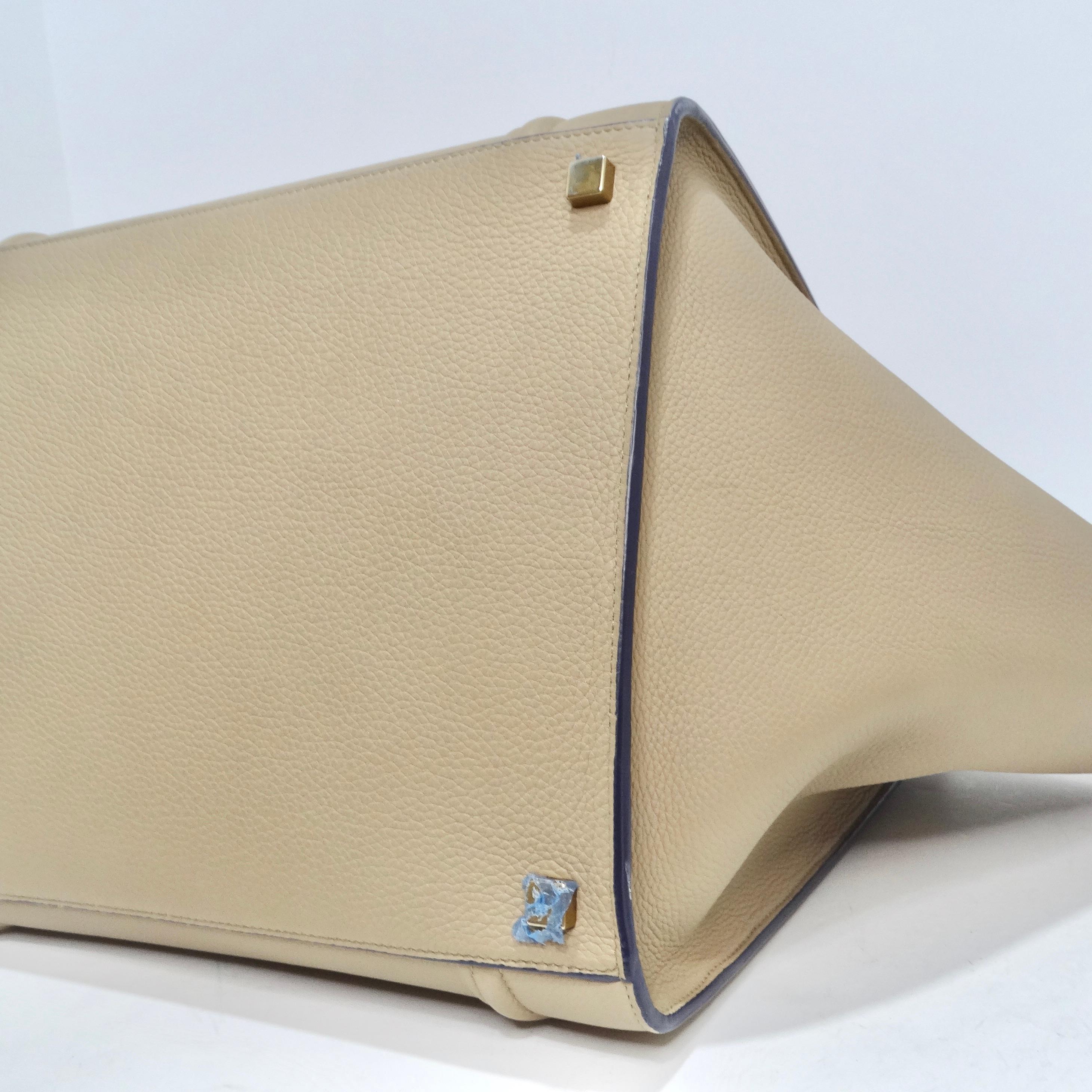 Celine Beige Calfskin Leather Medium Phantom Luggage Tote Bag For Sale 5