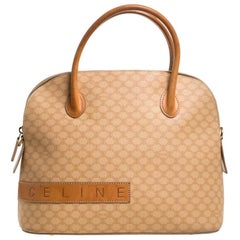 Celine Beige beschichtetem Canvas Vintage Macadam Satchel