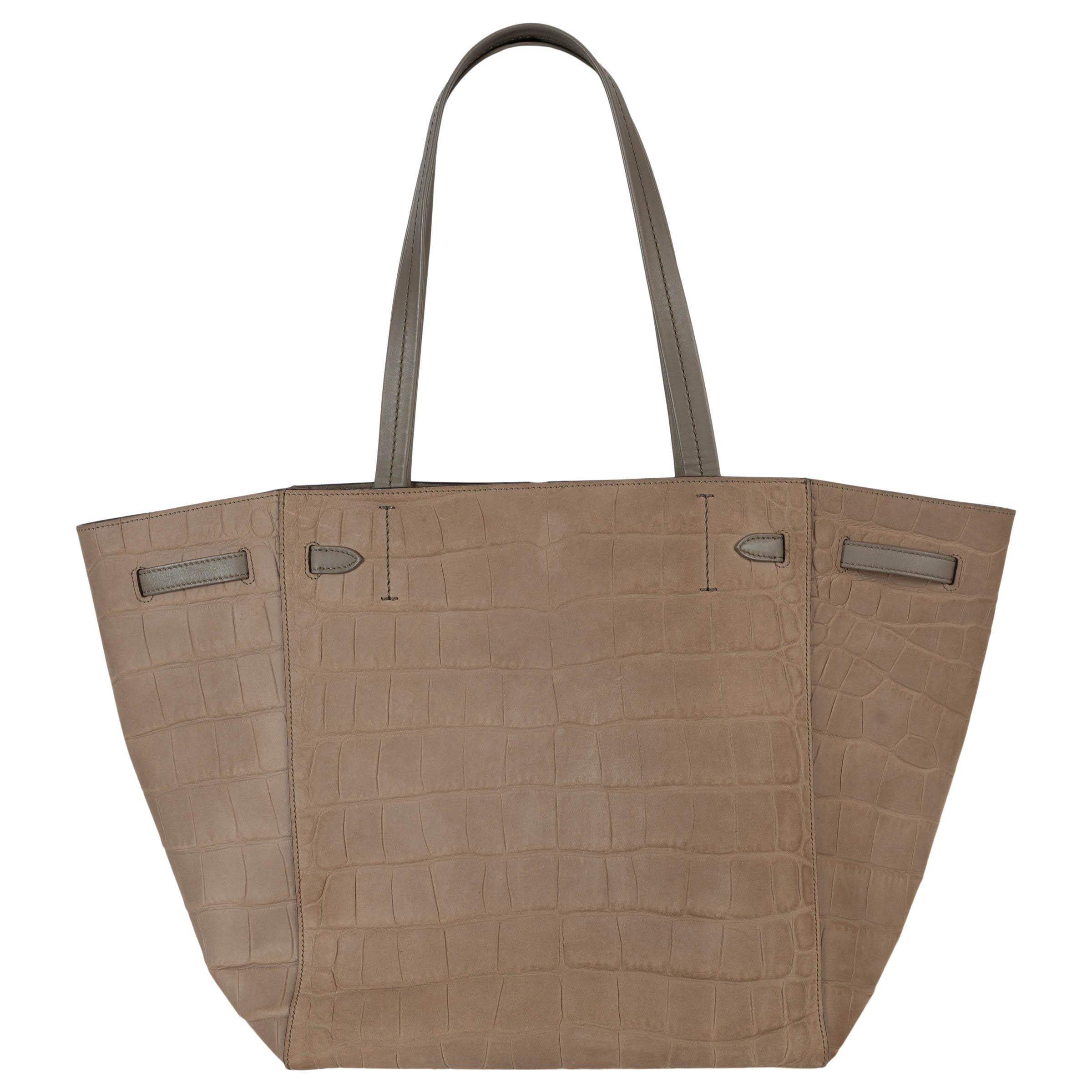 Beige CELINE beige croc nubuck 2016 CABAS PHANTOM Tote Bag For Sale