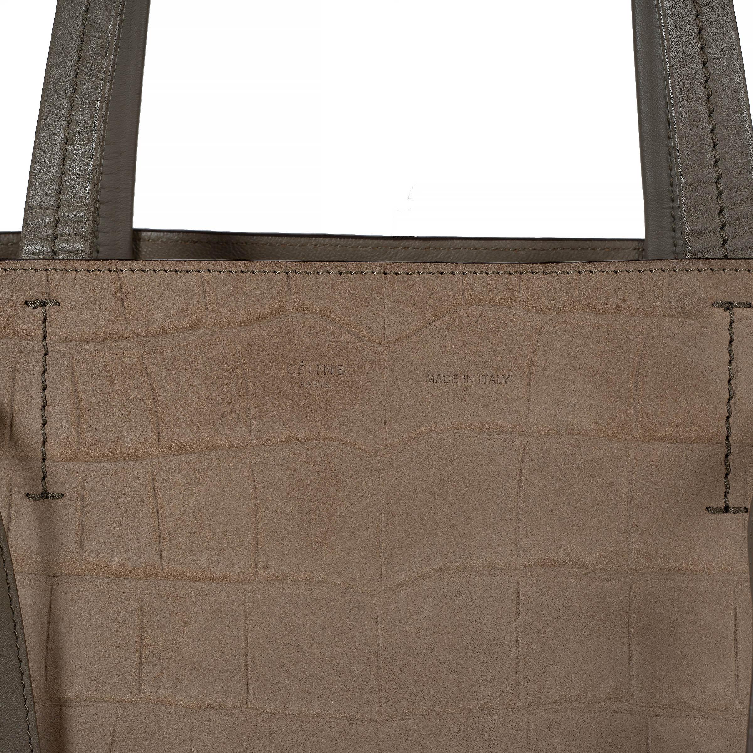 CELINE beige croc nubuck 2016 CABAS PHANTOM Tote Bag For Sale 1