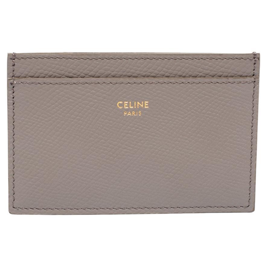 Celine Beige Grained Leather Card Holder