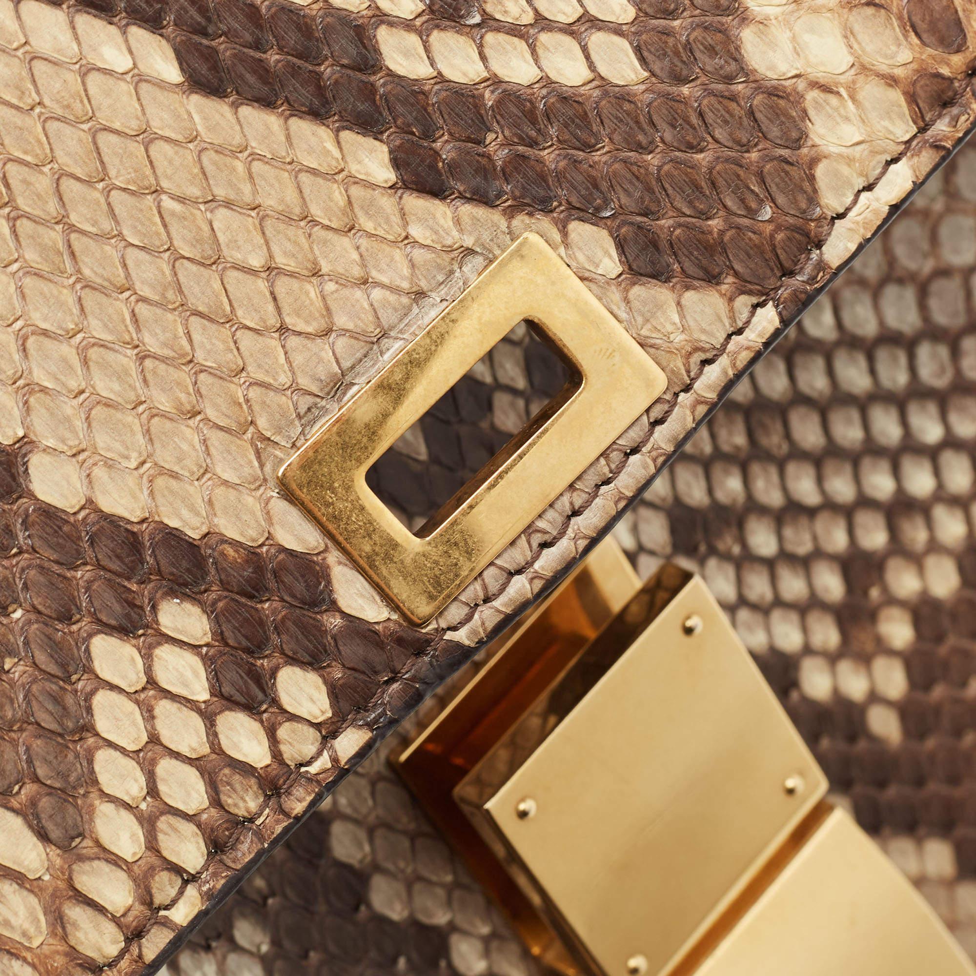 Celine Beige/Grau Python Medium Classic Box Umhängetasche 6