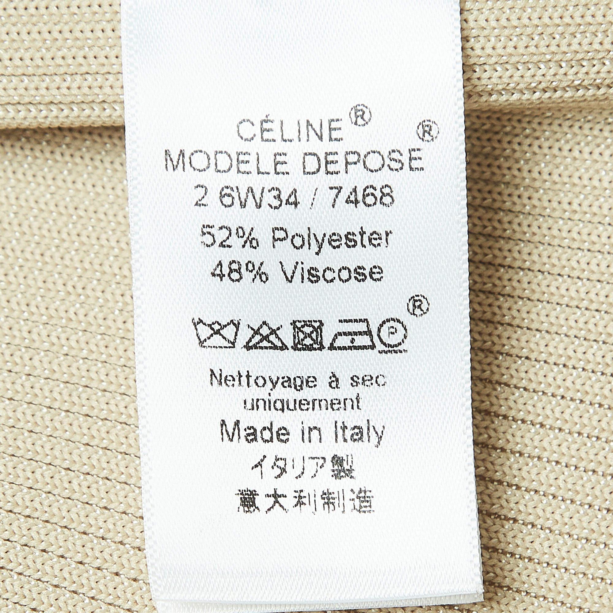 Celine Beige Knit Turtle Neck Mini Dress S For Sale 1