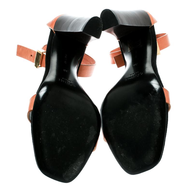 Women's Celine Beige Leather Ankle Strap Sandals Size 38
