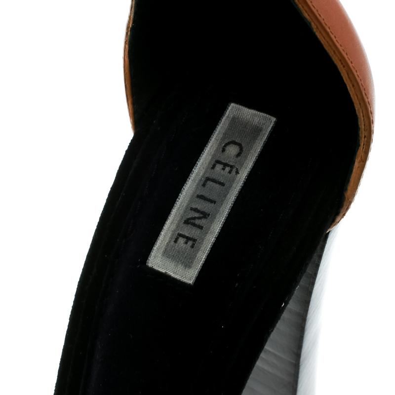 Women's Celine Beige Leather Ankle Strap Sandals Size 38