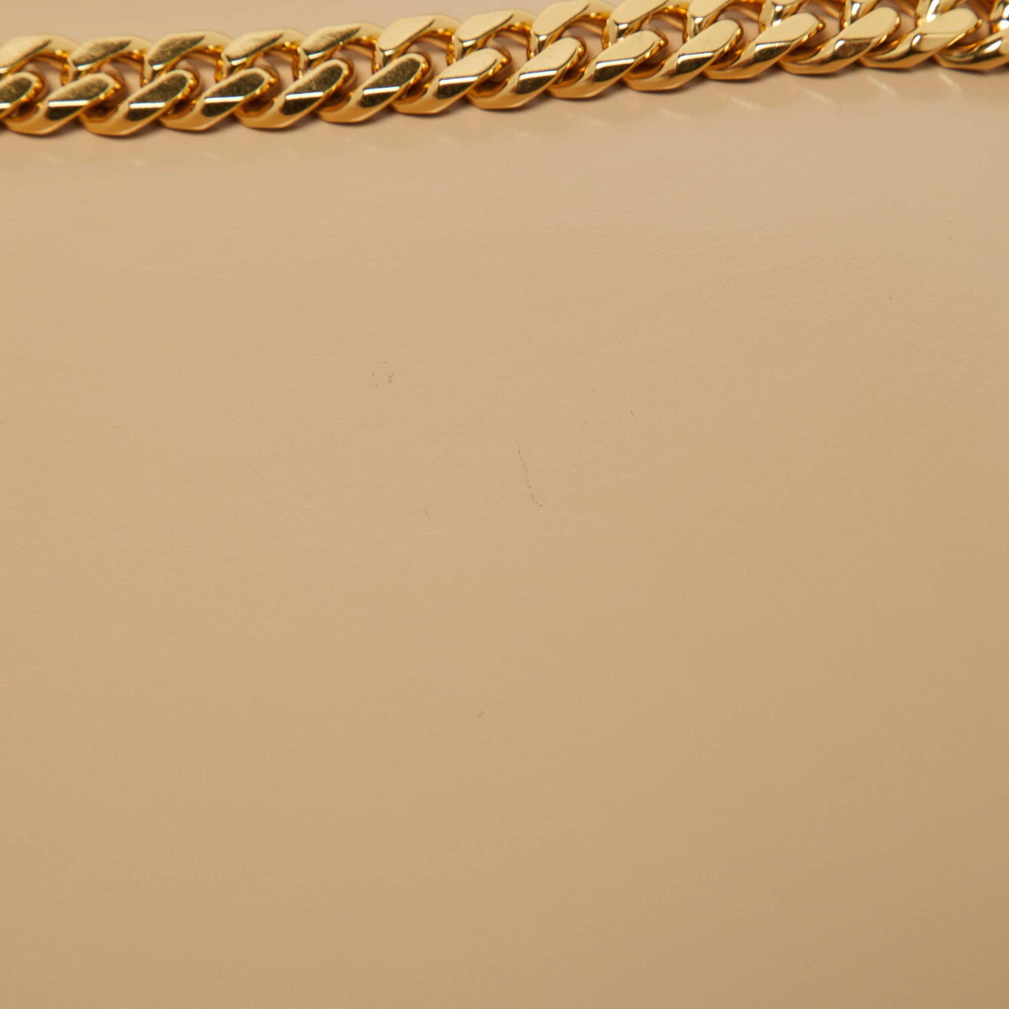 Celine Beige Leather Besace Triomphe Chain Bag 4