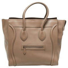 Celine Beige Leather Large Luggage Tote