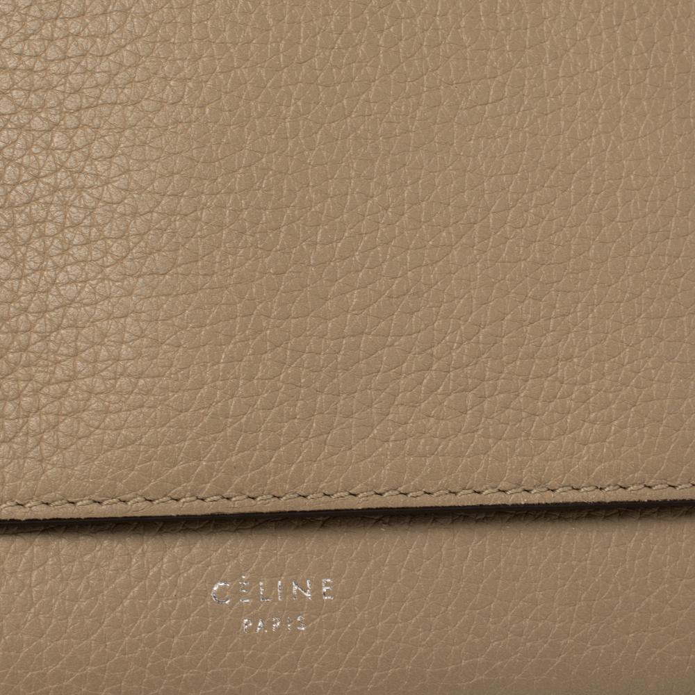 Women's Celine Beige Leather Large Multifunction Flap Wallet