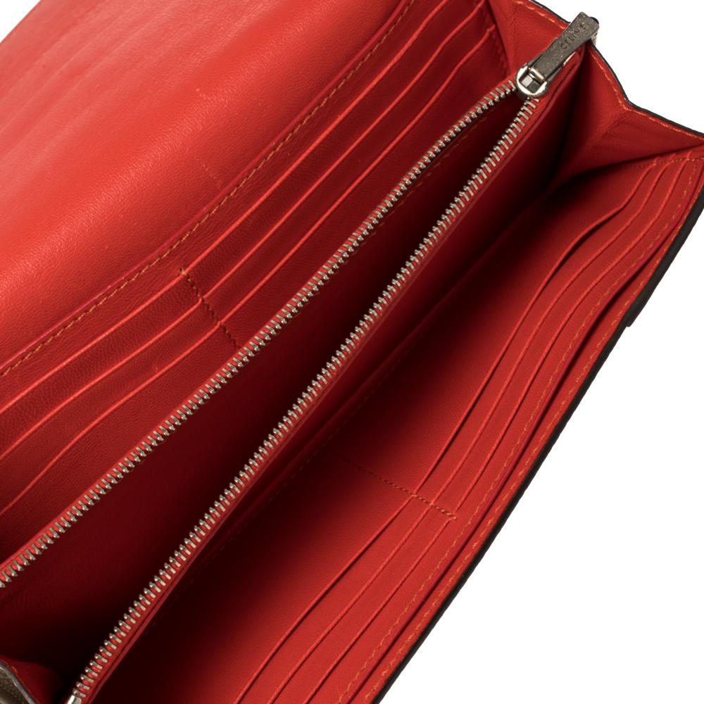 Celine Beige Leather Large Multifunction Flap Wallet 3
