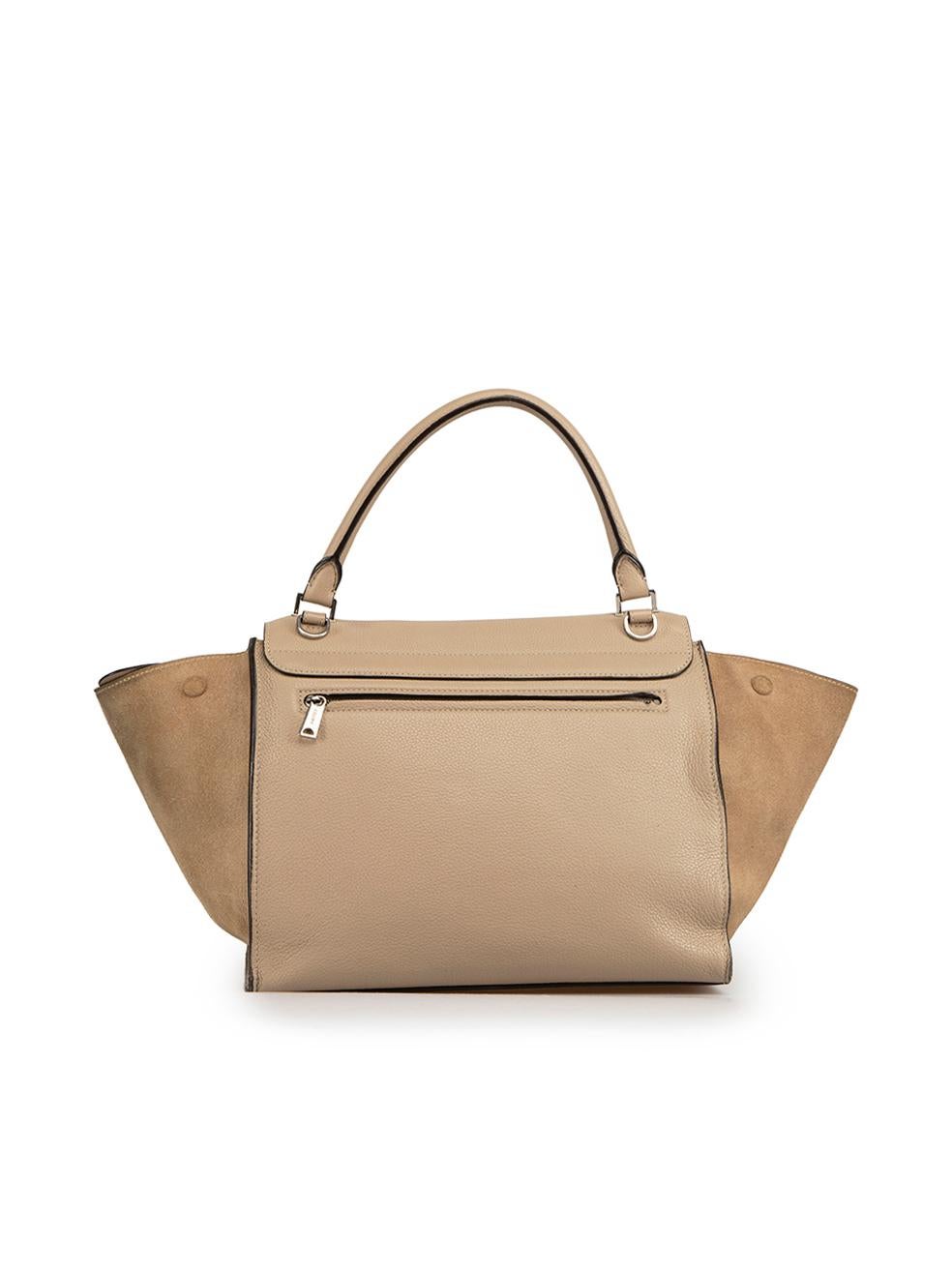 Celine Beige Leather Large Trapeze Top Handle Bag In Excellent Condition For Sale In London, GB