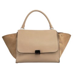 Große Ledertasche von Celine Beige mit großem Trapezgriff oben