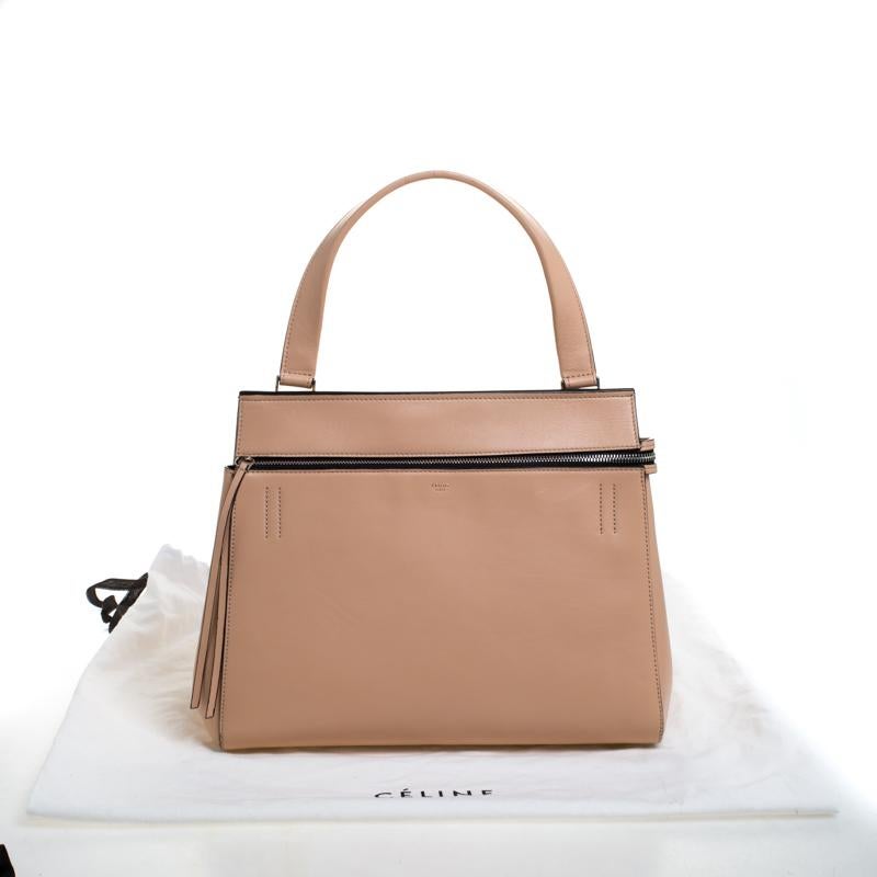 Celine Beige Leather Medium Edge Bag 7